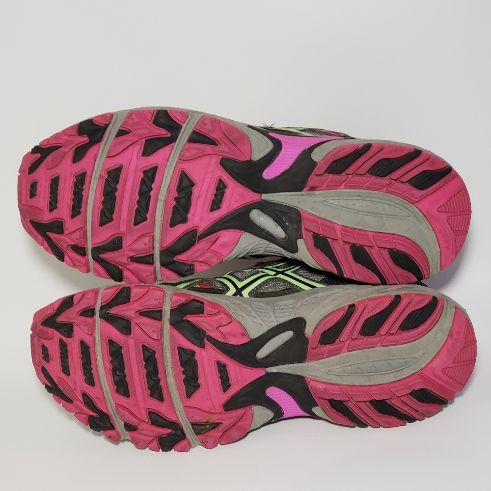 Asics Womens Gel Venture 5 T5N8N Gray and Green Running Shoes Lace Up Sz 9.5 - Picture 8 of 10